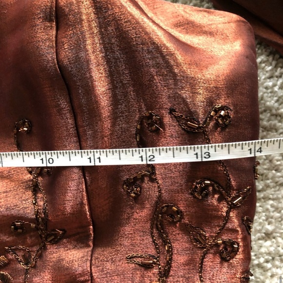 Dave & Johnny Full Length Copper Gown Dress - Picture 11 of 11